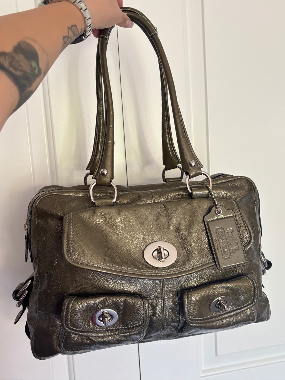 Vintage COACH Limited Edition Archive Peyton Legacy Patent Leather Satchel 13051